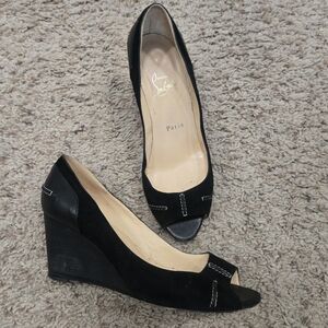 Christian Louboutin Black Wedges